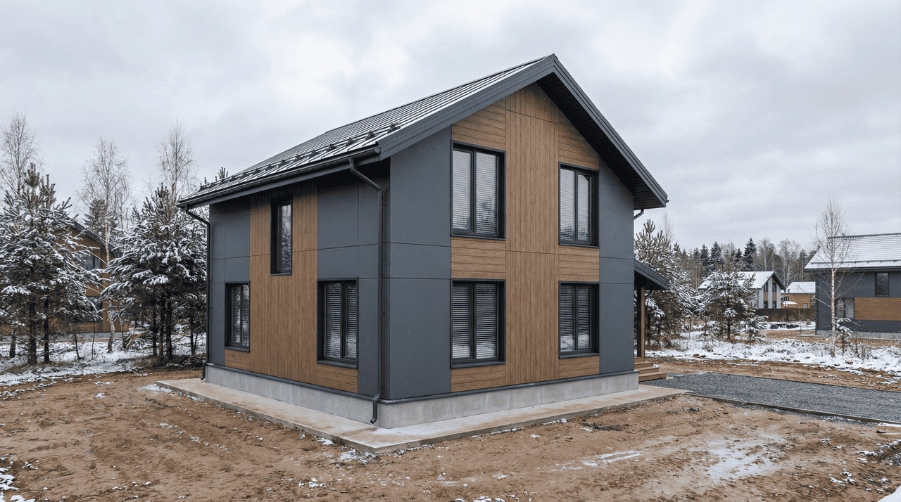 Коттедж из СИП-панелей 193 м² — Петергоф, Петродворцовый район, комплектация ПОЛНЫЙ